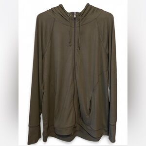 Olive Green Zip-Up Hoodie